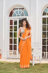 Venkatagiri Cotton saree in Rani pink with woven checks - (SA-062) - Dakshin Weaves